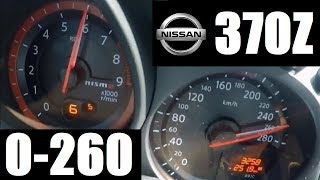 Nissan 370Z Nismo 350hp Acceleration 0260 kmh [upl. by Ardnas160]