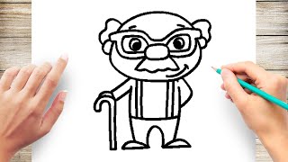 How to Draw Grandpa Easy [upl. by Stiles]