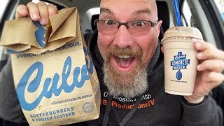 Culvers Deluxe Butter Burger 🍔 Chocolate Shake amp Frozen Custard 🍦 [upl. by Pammi]