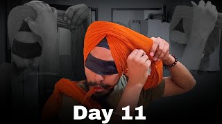 Blindfolded Turban Challenge for 12 days  Freestyle Morni  Day 11 [upl. by Ahseile]