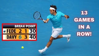 When Roger Federer won 13 GAMES IN A ROW  GodMode Comeback [upl. by Langley]