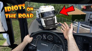 IDIOTS on the road 106  Instant KARMA  Real Hands Funny moments  ETS2 Multiplayer [upl. by Dimitri177]