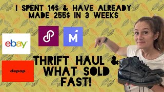 Thrift Haul amp What Sold Fast Poshmark EBay Mercari Depop Part Time Reseller Mom [upl. by Eilujna]