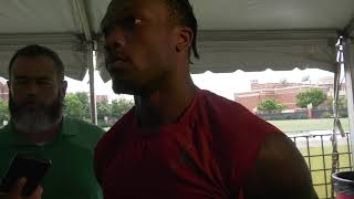 852024 Oklahoma RB Jovantae Barnes post practice interview [upl. by Roose44]