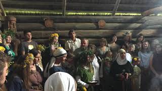 Lithuanian Round Chant at Pagan Ritual for Žolinės [upl. by Sirrah]