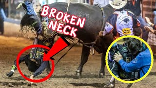 Jb mauney career ending injury  jb mauney broken neck video  jb houston rodeo injury  jb mauney [upl. by Kimbra]