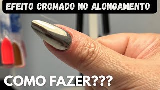 Como aplicar Pó Cromado nas unhas Soft GelAcrílico ou Gel ✅🖤✨ [upl. by Maise328]