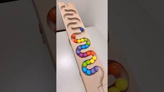 marble Run Race ASMR 109 Wooden Wave Course Colorful Marbles marblerun marblerunrace asmr [upl. by Haeluj]