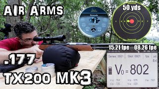 Air Arms TX200 MK3 177 Air Rifle Review  Accuracy TEST  25 amp 50 Yards  Lever Action Spring Gun [upl. by Warton]