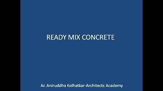 READY MIX CONCRETE [upl. by Shakespeare742]