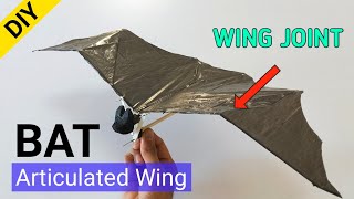 Articulated wings ornithopter  rubber band powered bat  ornithopter articulatedwings bat [upl. by Vaclav]