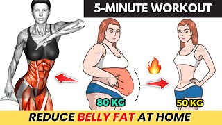 5Min SLIM WAIST WORKOUT  Standing Exercises For Flat Stomach [upl. by Hackett734]