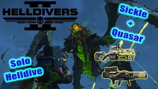 Helldivers 2  Bringing The Heat Sickle  Quasar Cannon Solo Helldive [upl. by Trisa940]