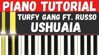 Turfy Gang ft Russo  Ushuaia Piano Tutorial  Instrumental [upl. by Naesed]