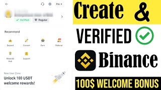 how to get verified on binance  create binance account [upl. by Dragone]