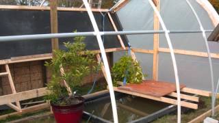 Hybrid Solar  Rocket Stove Mass Heater Greenhouse [upl. by Crofton]