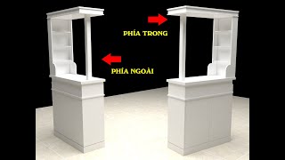 Nội Thất gỗ nhựa  Thiết kế cải tạo Quầy bar nhựa sơn trắng khách HP [upl. by Anid]