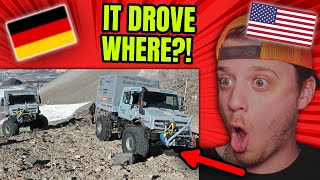 American Reacts to Mercedes UNIMOG  the most badass German truck [upl. by Joung285]