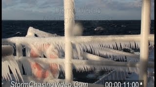 112011 Northern Lake Michigan Freezing Ice Spray BRoll [upl. by Nilyam]