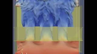 Plan View of Open FOAM 3D Modelling of Afflux at Arch Bridge [upl. by Nnawtna]