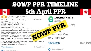 🇨🇦 5th April latest SOWP PPR TIMELINESOWPspouse open work permit canada ppr timeline [upl. by Andri]