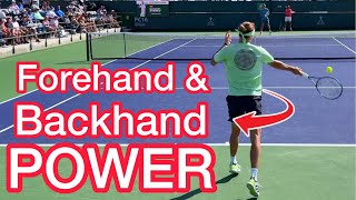 How To Add Power To Your Forehand amp Backhand Tennis Technique Explained [upl. by Ambros190]