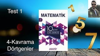 Karekök Yayınları 10 Sınıf Matematik Ünite 4 Kavrama Test1  Dörtgenler [upl. by Gerstein]