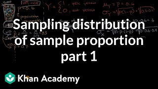 Sampling distribution of sample proportion part 1  AP Statistics  Khan Academy [upl. by Hazaki]