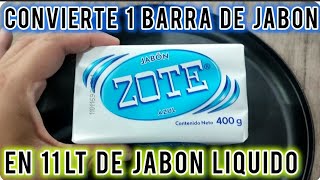 ☑️❇️CONVIERTE Y MULTIPLICA UNA BARRA DE JABON ZOTE O CUALQUIER MARCA EN 11 LITROS DE JABON LIQUIDO✨ [upl. by Ause]