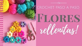 FLORES RELLENITAS EN CROCHET  Paso a Paso por mamaQuilla [upl. by Olvan274]