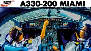 Piloting AIRBUS A330 into Miami  Cockpit Views [upl. by Notsla]