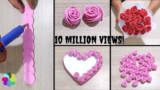 2 Amazing Trick For Easy Rose Flower Making DIY Wall Hanging Time saving Hack Valentines Day Gift [upl. by Zipporah581]