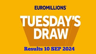 Euromillions draw live results 10 September 2024  euro millions draw live tonight [upl. by Ishmul]