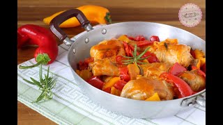 POLLO CON PEPERONI IN PADELLA la ricetta semplice e perfetta [upl. by Nadruoj]