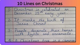 10 Easy Lines on Christmas in EnglishChristmas 10 lines in English Essay Writing on Christmas [upl. by Yokoyama]