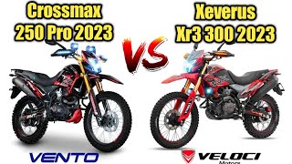 VENTO Crossmax 250 Pro 2023 Vs VELOCI Xeverus Xr3 300 2023😱  ¿Cuál Comprar🔥 [upl. by Atselec455]