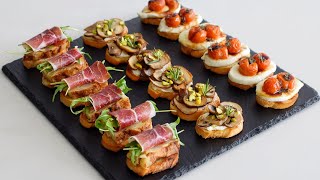 3 Deliciosos Aperitivos de Pan Tostado  Crostinis para Disfrutar  DarixLAB [upl. by Sparke]