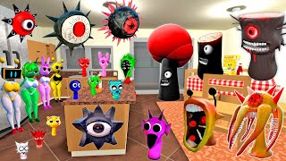 💥 BIG KITCHEN NEW MR SUN amp MR TREE PHASES INCREDIBOX SPRUNKI FAMILY SPARTAN KICKING in Garrys mod [upl. by Lleval]