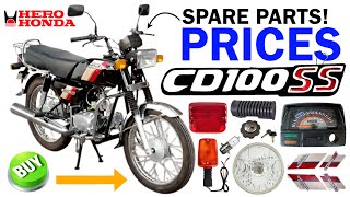 Hero Honda CD100 SS Spare Parts Price List 🔴  Hero Honda SS Spare Parts ✅ 91 98932 35053 cd100ss [upl. by Eimmak664]