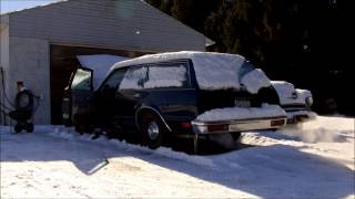 1979 Chevy Malibu Wagon 350 Snowy Old Start  Cold Start [upl. by Eisiam206]