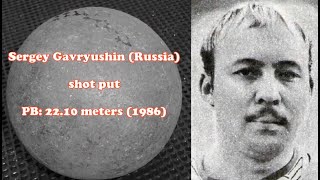 Sergey Gavryushin Russia shot put PB 22 10 meters 1986 [upl. by Bradly]