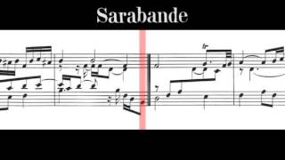 BWV 814 French Suite No3 in B Minor Scrolling [upl. by Ahtebat435]