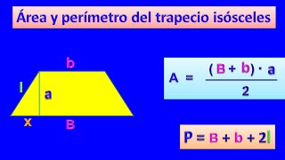 Área y perímetro del trapecio isósceles [upl. by Annahavas]