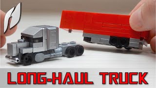 How to Build a Microscale Lego LongHaul Truck with Semitrailer MOC  4K [upl. by Obala]