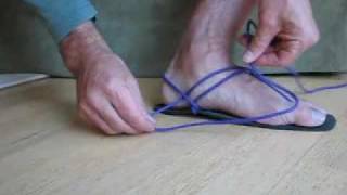 Tarahumara Running Sandals  How to tie huaraches [upl. by Annaicul398]