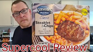 Kershaws Classic Steaklet and Chips with Beans  Supercool Review [upl. by Doreg]