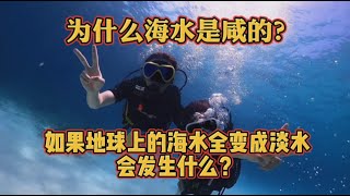 为什么海水是咸的？如果地球上的海水全变成淡水，会发生什么？ [upl. by Ettenahc247]