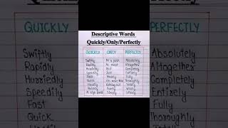 Descriptive wordsshortsvideo english englishlearningchannel englishlanguage education shorts [upl. by Kristel]