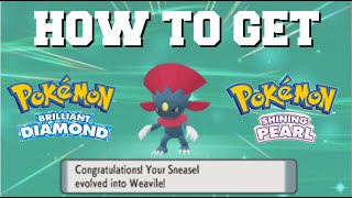 HOW TO EVOLVE SNEASEL INTO WEAVILE IN POKEMON BRILLIANT DIAMOND AND SHINING PEARL [upl. by Baudin]