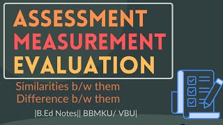 ASSESSMENT MEASUREMENT EVALUATION Assessment for Learning Bed difference similarties [upl. by Aia]